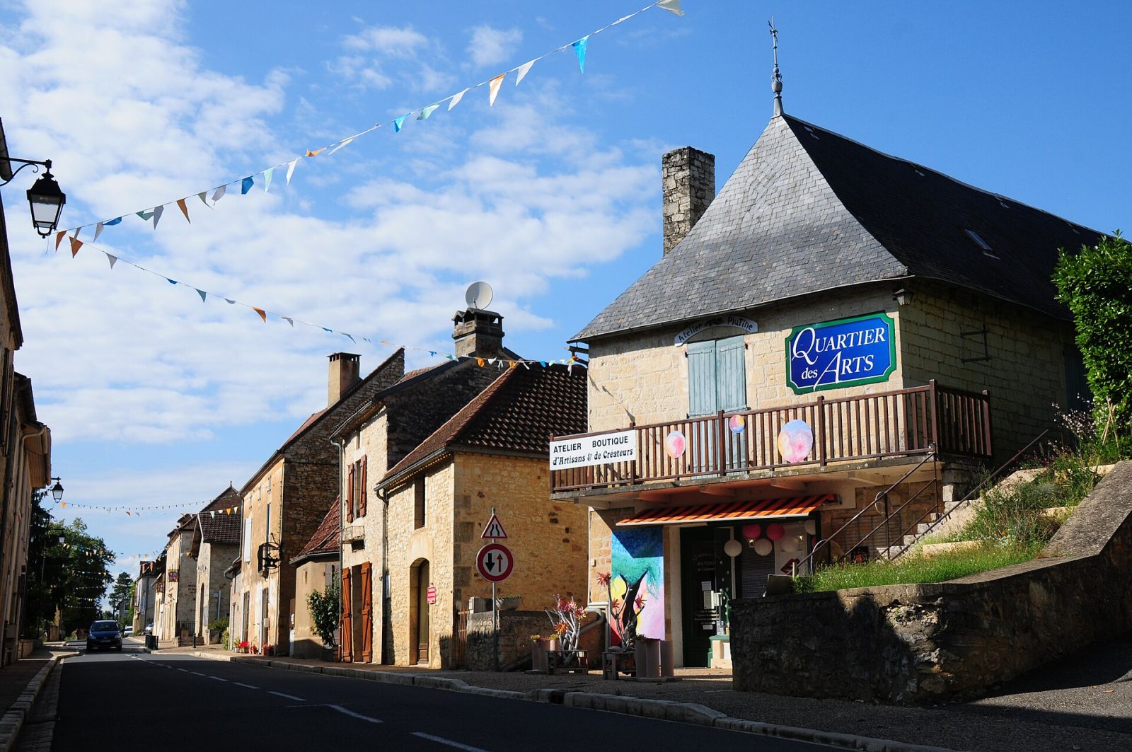 Main street of Saint Martial de Nabirat at 6 September 2015